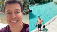 Rodrigo Faro limpa piscina e ilha privativa e choca fãs com parte externa da mansão - Reprodução / Instagram