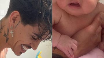 O cantor Biel tenta dar banho na filha, enfrenta dificuldade e é salvo por Tays Reis; confira - Reprodução/Instagram