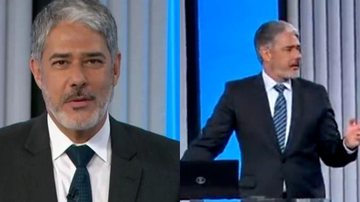 William Bonner causa espanto ao abrir latinha durante jornal ao vivo e se explica: "Pedi para beber" - Reprodução/ Rede Globo