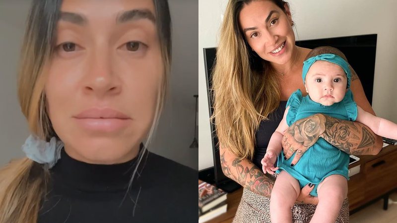 Dani Bolina desenvolveu tendinite por segurar a filha Luna, de seis meses, no colo - Reprodução/Instagram