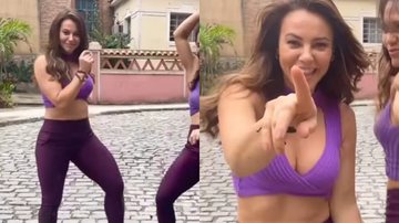 Paolla Oliveira dançando com dublê de 'Cara e Coragem' - Reprodução/Instagram