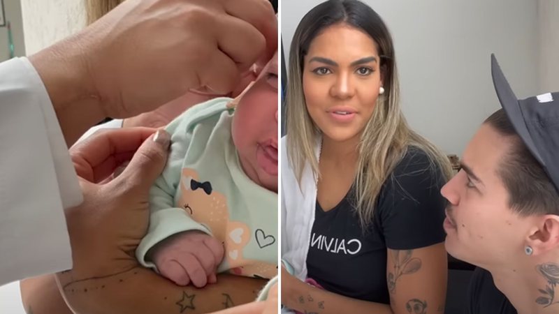 A cantora Tays Reis fura orelha da filha de 2 meses e Biel se preocupa; confira o vídeo - Reprodução/Youtube