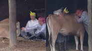 A Fazenda 13: Aline abraça vaca e vai às lágrimas com 'resposta' do animal: "Por que tem gente que come?" - Reprodução/Record TV
