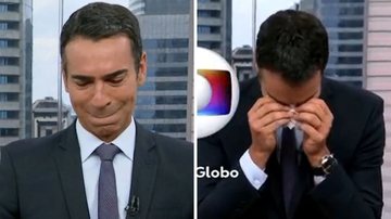 César Tralli chora ao terminar os trabalhos no 'SP1' e é aplaudido pela equipe da Globo: "Fico arrepiado" - Reprodução/TV Globo