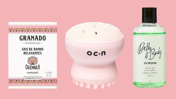 Esponja de limpeza facial, shower gel e outros itens essenciais para um banho super relaxante - Divulgação/Amazon