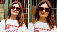 Fátima Bernardes vota com blusa conscientizadora e posa para fotos no Rio - Natasha Quarterolli/AgNews