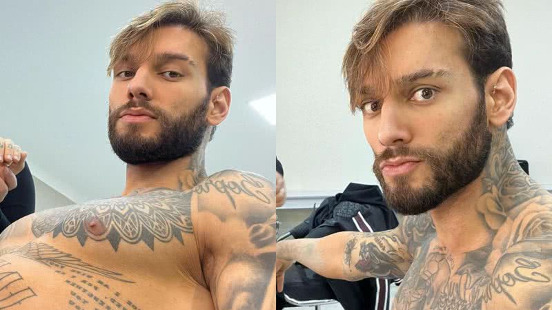 Se arrependeu? Lucas Lucco surge "removendo" tatuagens e choca: "Hora de apagar" - Reprodução/Instagram