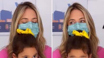 A pequena Manuella, filha de Ticiane Pinheiro e César Tralli, toma vacina contra covid-19 e surpreende por reação imprevista; veja - Reprodução/Instagram