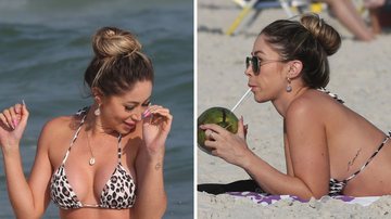 Que saúde! Ex-panicat, Carol Narizinho vai à praia com biquíni fio-dental tamanho PP e exibe corpão - AgNews