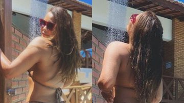 Geisy Arruda toma banho ao ar livre - Reprodução/Instagram