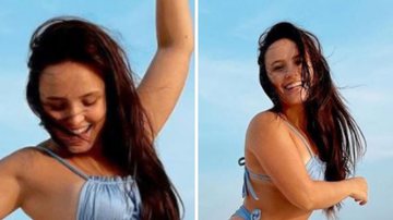 Larissa Manoela vai à praia com biquíni cavado de cós alto e virilha aparece: "A menina cresceu" - Reprodução/Instagram