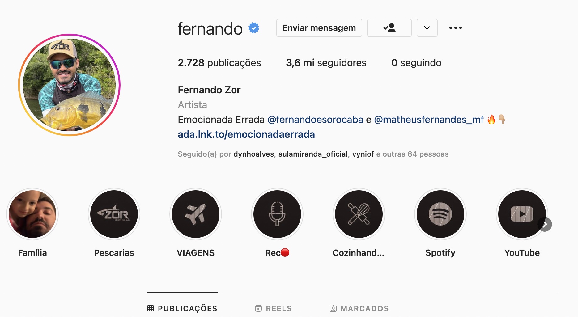 Fernando dá unfollow
