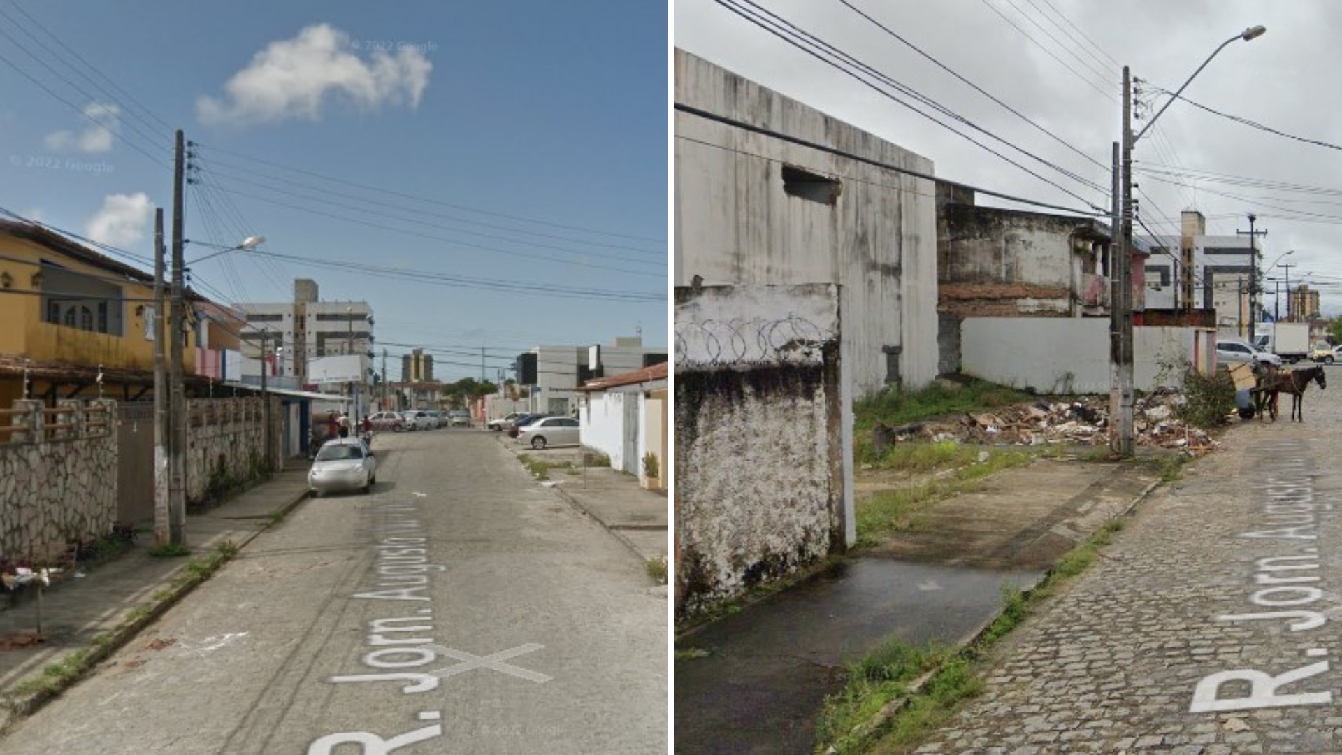 Antes e depois de rua em Maceió