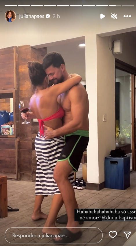 Juliana Paes ganha sarrada do marido saradão em vídeo íntimo: "Só assim"