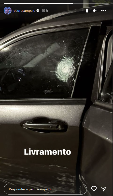 Pedro Sampaio tem carro atingido por tiro