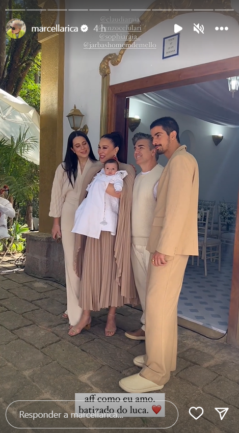 Claudia Raia reúne família em luxuosa cerimônia de batizado do caçula, Luca: "Amo"