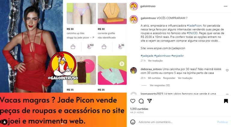 Jade Picon vendendo calcinha