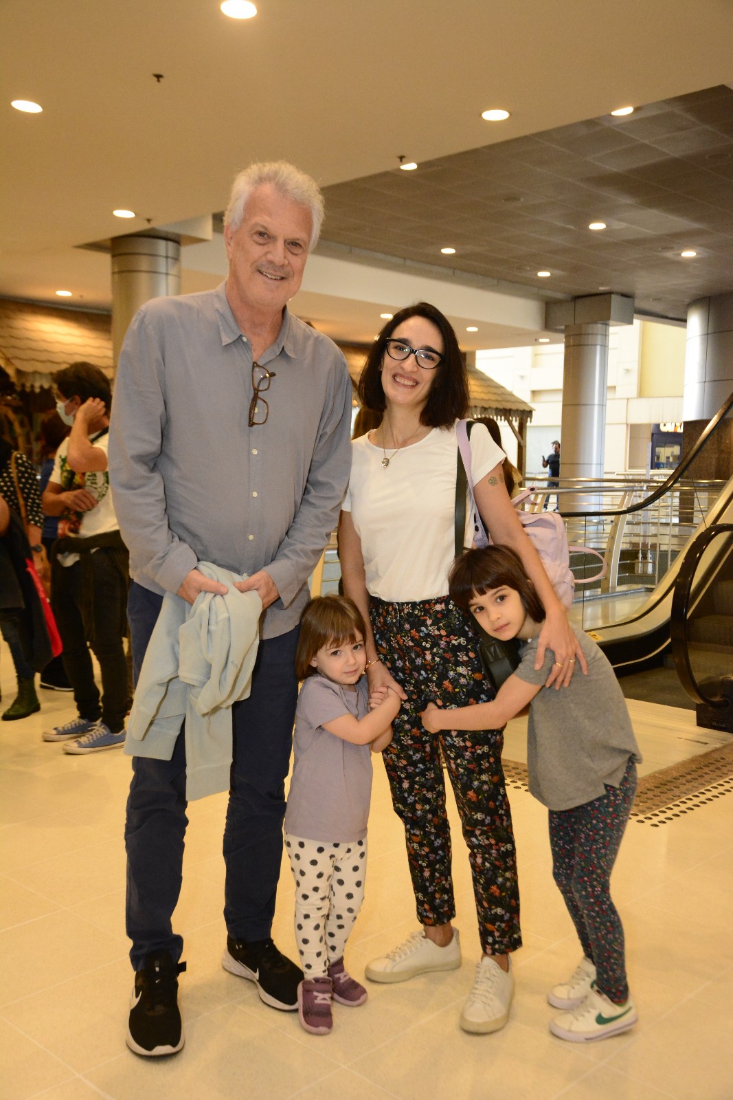 Pedro Bial com as filhas