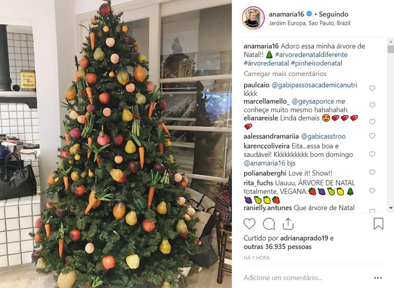 Ana Maria Braga surpreende ao mostrar Árvore de Natal com decoração  inusitada