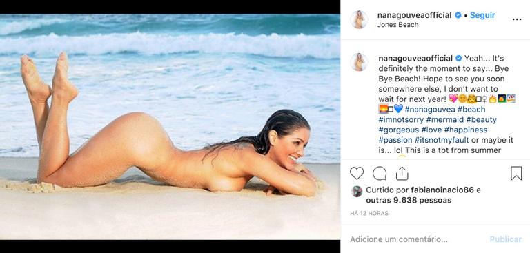 Nana Gouvea seduz ao surgir completamente nua em nova foto