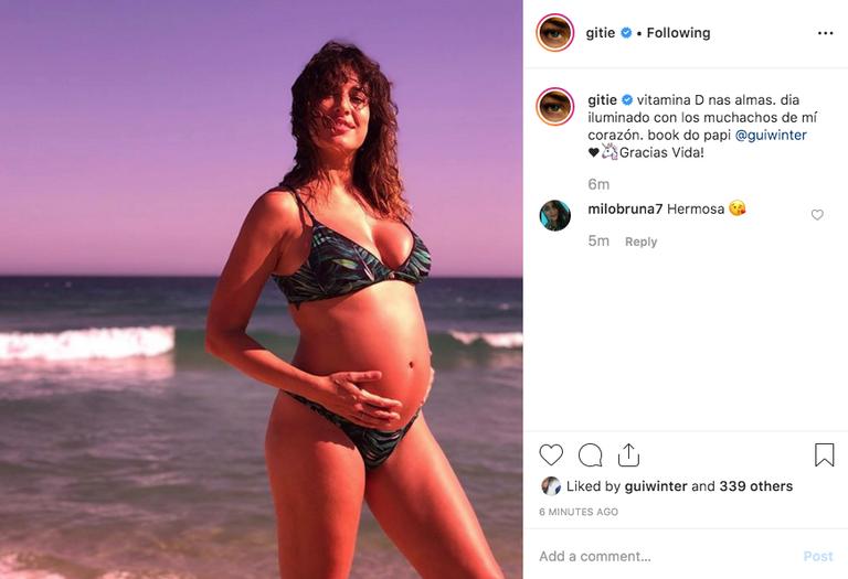 Giselle Itié mostra seu barrigão de grávida