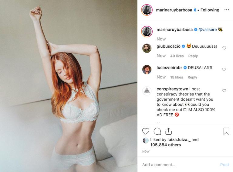 Marina Ruy Barbosa surge de lingerie na web