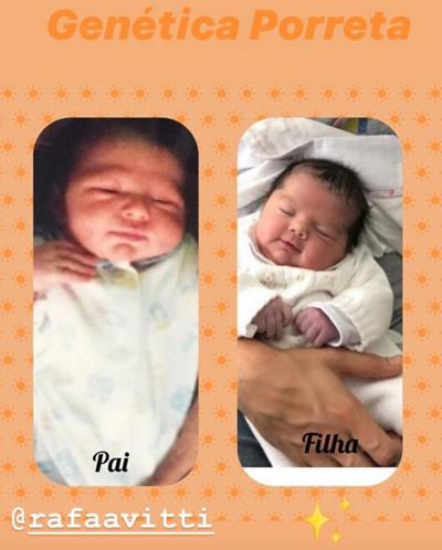 João Vitti impressiona ao comparar Rafa Vitti bebê com a neta recém-nascida
