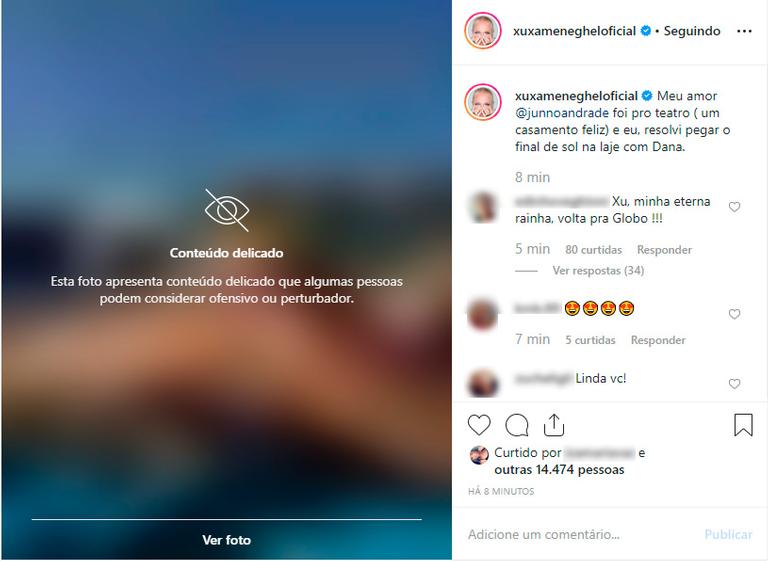 Xuxa tem foto bloqueada no Instagram