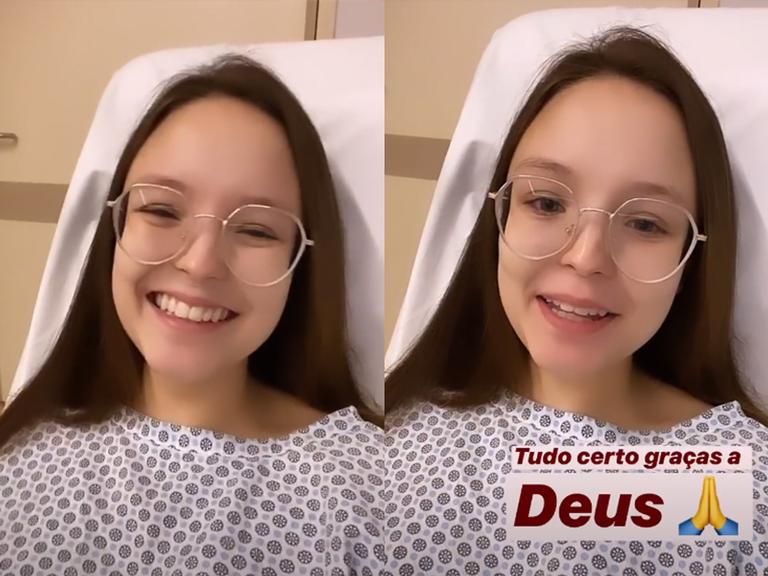 Larissa Manoela faz primeira aparição após cirurgia nesta terça