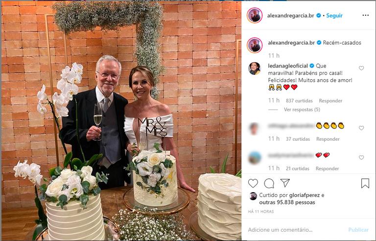 Alexandre Garcia se casa aos 79 anos