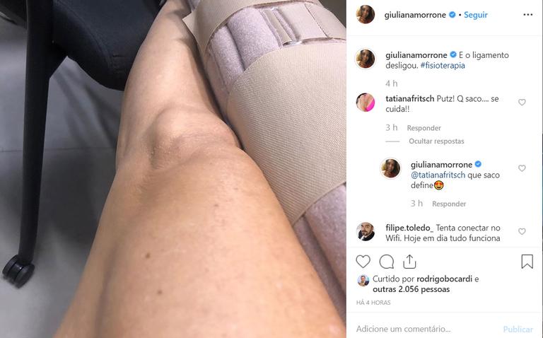Giuliana Morrone sofre lesão em ligamento do joelho e preocupa os fãs