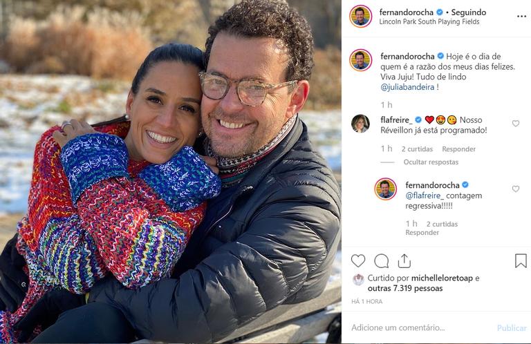 Fernanda Rocha faz rara aparição com a esposa, Júlia Bandeira