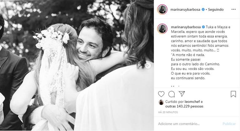 Marina Ruy Barbosa se despede de Tuka Rocha e Maysa Mussi