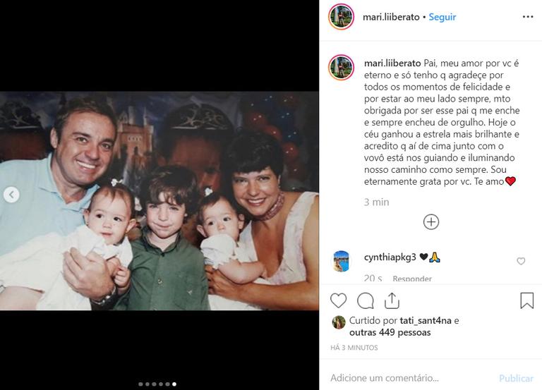 Filha de Gugu, Marina Liberato mostra fotos inéditas com o pai