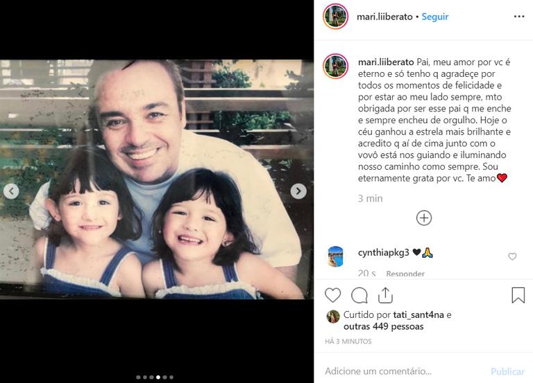 Filha de Gugu, Marina Liberato mostra fotos inéditas com o pai