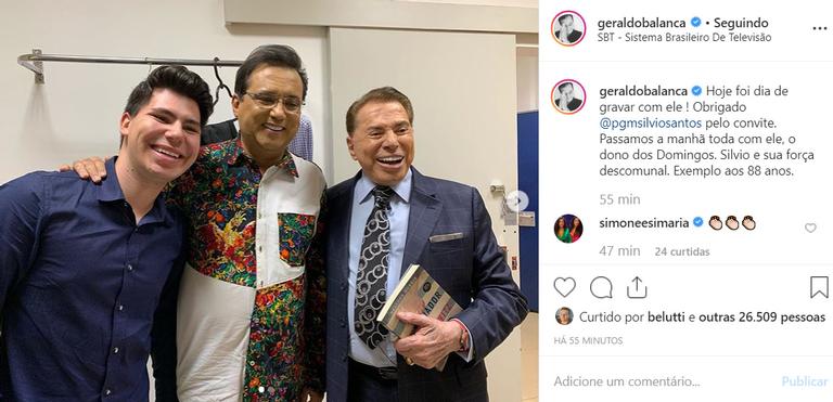 Silvio Santos é flagrado no SBT em fotos com Geraldo Luis