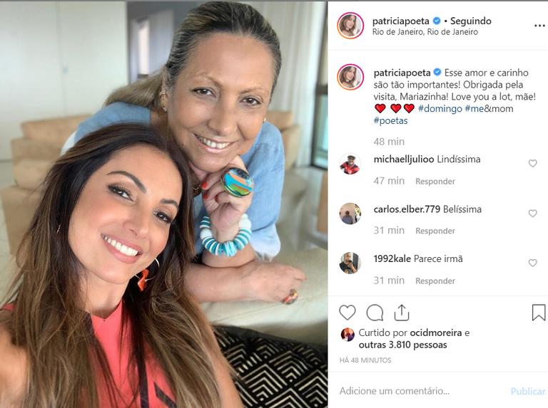 Mãe de Patricia Poeta rouba a cena ao surgir em foto rara com a filha
