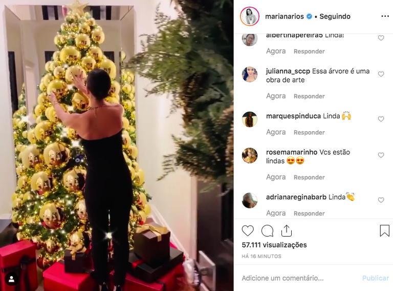 Mariana Rios choca ao mostrar árvore de Natal com bolas gigantes