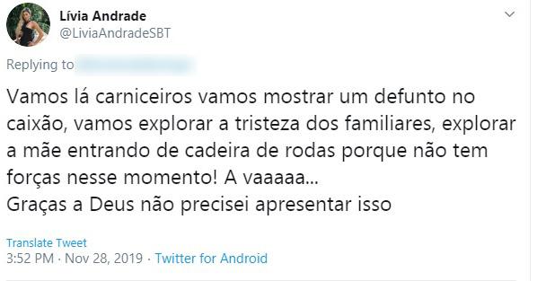 Lívia Andrade se pronuncia sobre Gugu Liberato nas redes sociais
