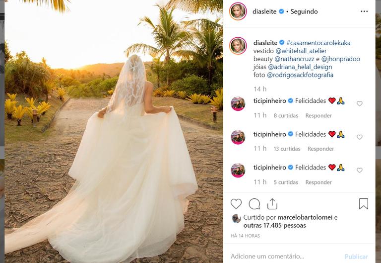 Kaká e Carol Dias mostram as fotos oficiais do casamento