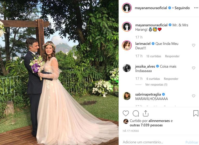 Mayana Moura oficializa o casamento com francês no Rio de Janeiro