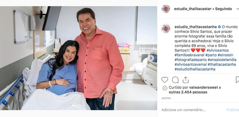 Silvio Santos surge em fotos inéditas do nascimento do filho de Renata Abravanel