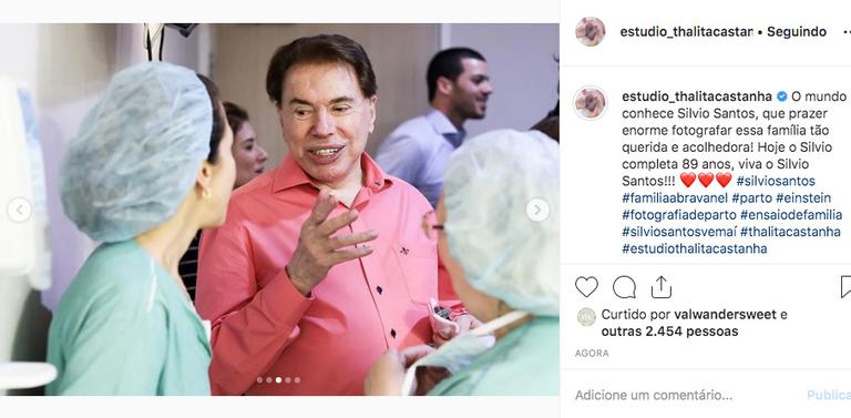 Silvio Santos surge em fotos inéditas do nascimento do filho de Renata Abravanel
