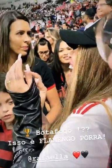 Rafaella Santos acompanha jogo de Gabigol direto do estádio no Qatar