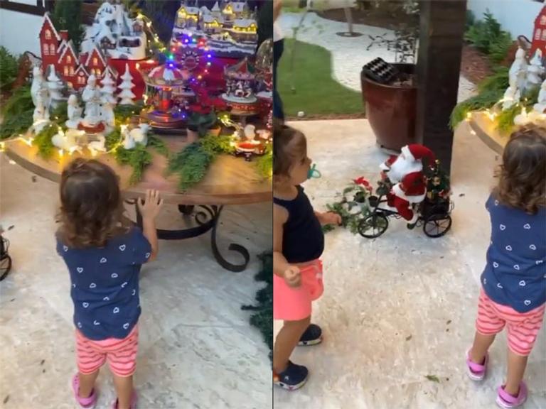 Filhas gêmeas de Ivete Sangalo surgem encantadas com decoração de Natal