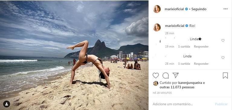 Mariana Ximenes mostra corpão na praia em pose ousada