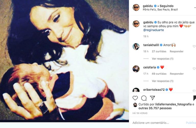 Gabriela Duarte faz homenagem para a mãe, Regina Duarte