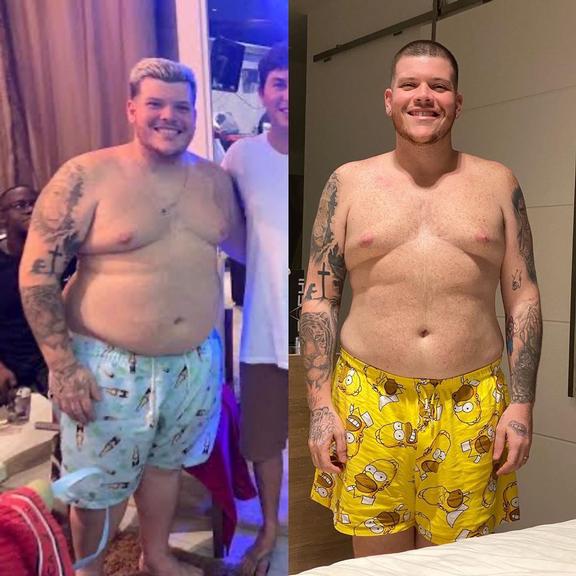 Ferrugem perde 33 kg e mostra fotos de antes e depois