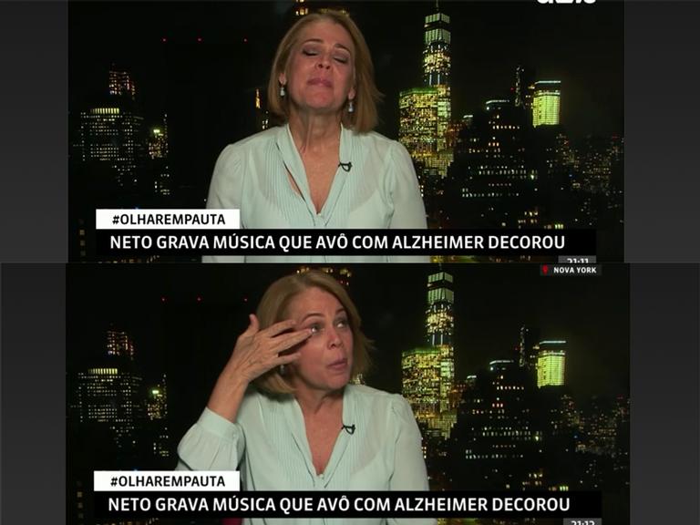 Jornalista da Globo, Sandra Coutinho chora ao vivo ao falar sobre doença da avó