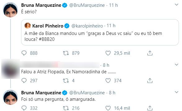 Bruna Marquezine rebate ataques no Twitter